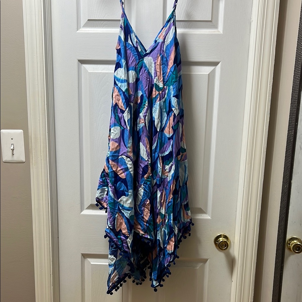 Colorful Geometric Print Beach Dress